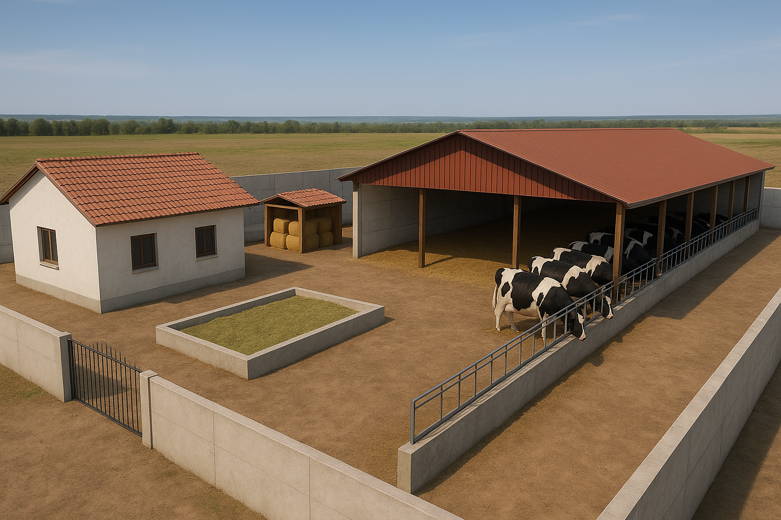 Doğal çiftlik manzarası